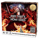 And That's How I Died Board Games - New