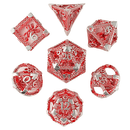 Deep Dreamer Silver Red Hollow Metal RPG Dice Set Accessories - Dice