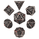 Dragon Rampant Silver Blood Hollow Metal RPG Dice Set Accessories - Dice