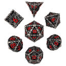 Reaper's Confine Nickle Red Hollow Metal RPG Dice Set Accessories - Dice