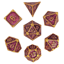 Wyrm's Mew Gold Purple Metal RPG Dice Set Accessories - Dice