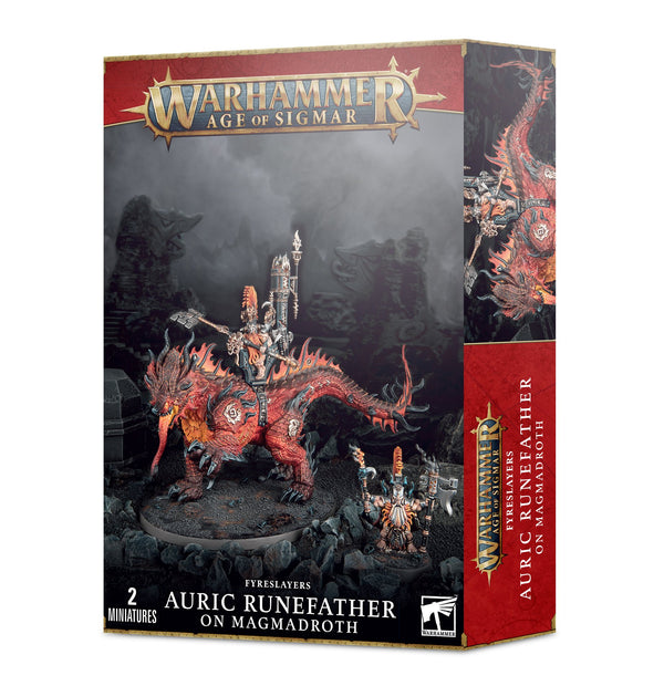 Warhammer Age of Sigmar Fyreslayers Auric Runefather on Magmadroth