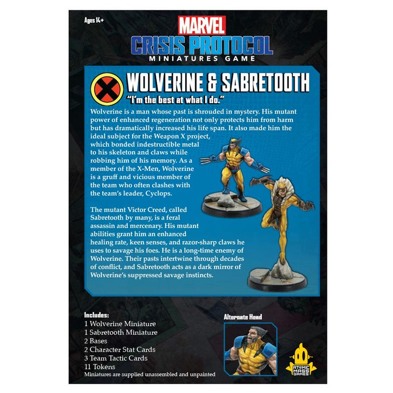 Marvel Crisis Protocol  Wolverine and Sabertooth Pack