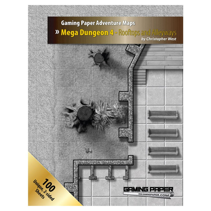 Gaming Paper Adventure Maps: Mega Dungeon 4 - Rooftops & Alleyways