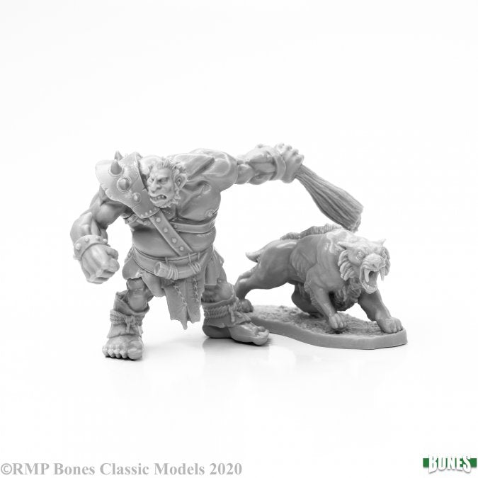 Bones Plastic Figures: Hill Giant Hunter & Dire Lion 77939