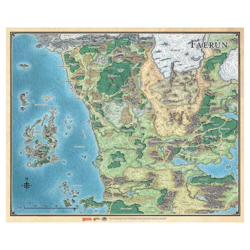 D&D Sword Coast Adventures - Faerun Map
