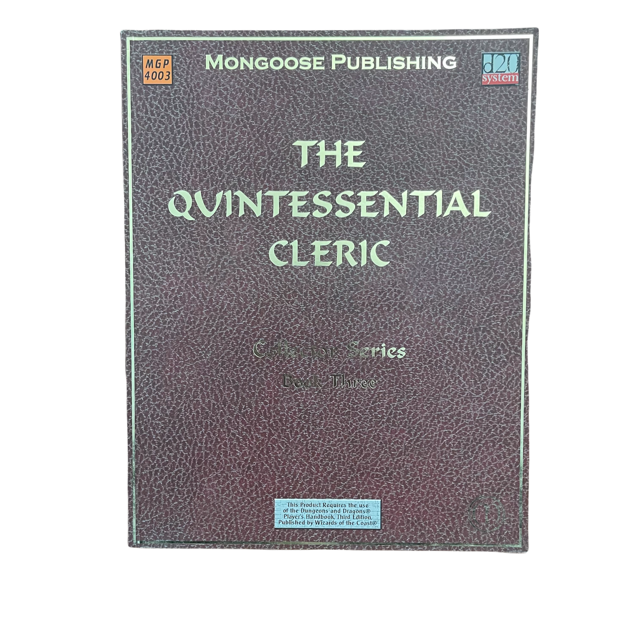 Quintessential Cleric d20 RPG Collector Series Book 3 Mongoose Publishing Pre-Owned