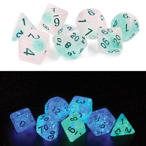 7ct Dice Set: Glowworm Frosted