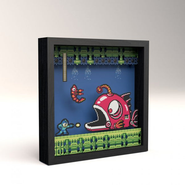 Pixel Frames Mega Man 2 Lantern Fish 9"x9"