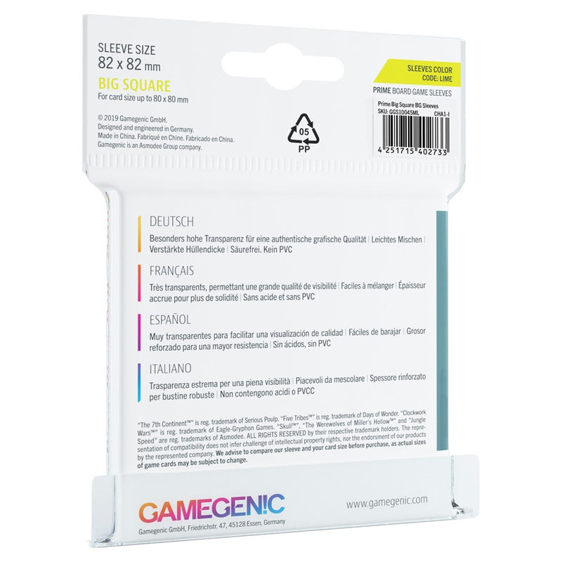 Gamegenic Prime Board Game Sleeves: Big Square