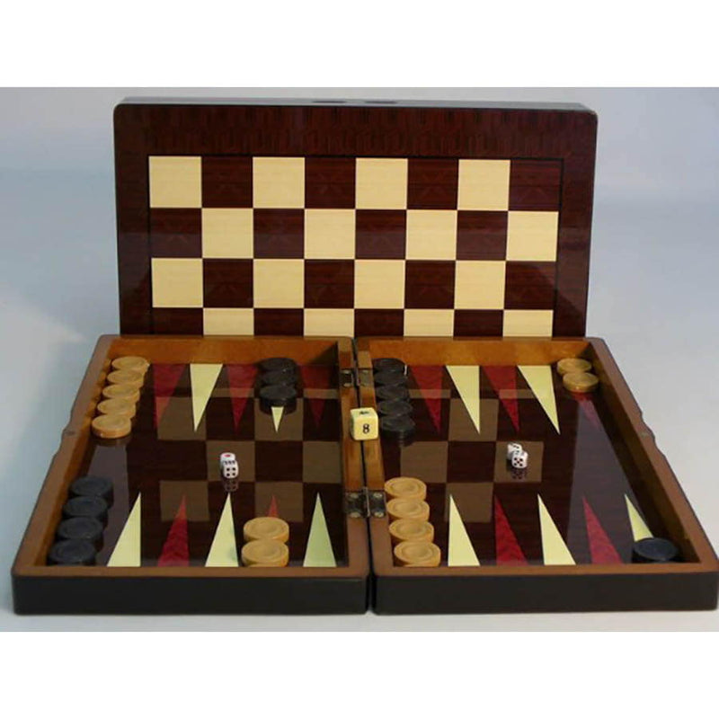 Backgammon Woodgrain Decoupage 15" Board