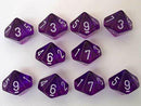 Chessex Translucent D10 10ct Accessories - Dice