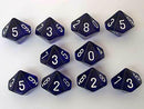 Chessex Translucent D10 10ct Accessories - Dice