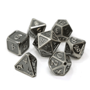 DHD 7 Piece RPG Set Mythica Battleworn Silver Accessories - Dice