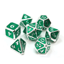 DHD 7 Piece RPG Set Mythica Platinum Emerald Accessories - Dice