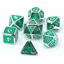 DHD 7 Piece RPG Set Mythica Platinum Emerald Accessories - Dice