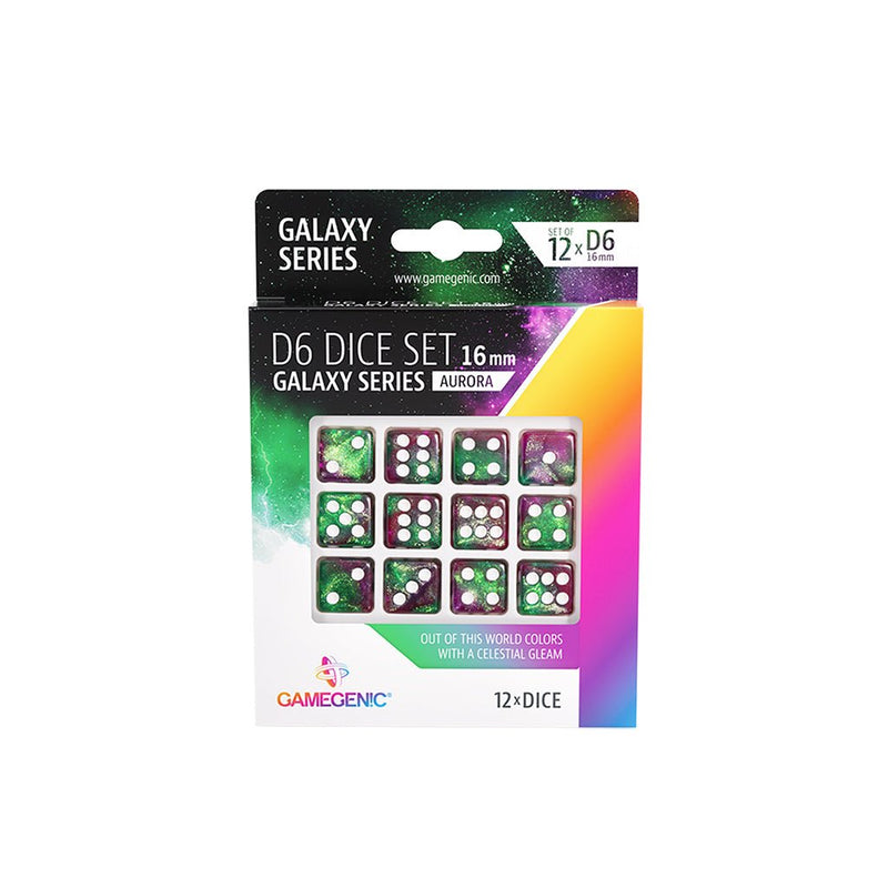 Gamegenic 16mm d6 Galaxy Dice 12ct Accessories - Dice
