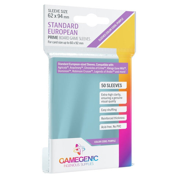 Gamegenic Prime Board Game Sleeves: Standard European Accessories - Board Game Sleeves