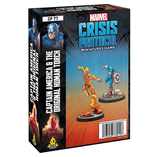 Marvel Crisis Protocol Captain American and the Original Human Torch Miniatures - Models